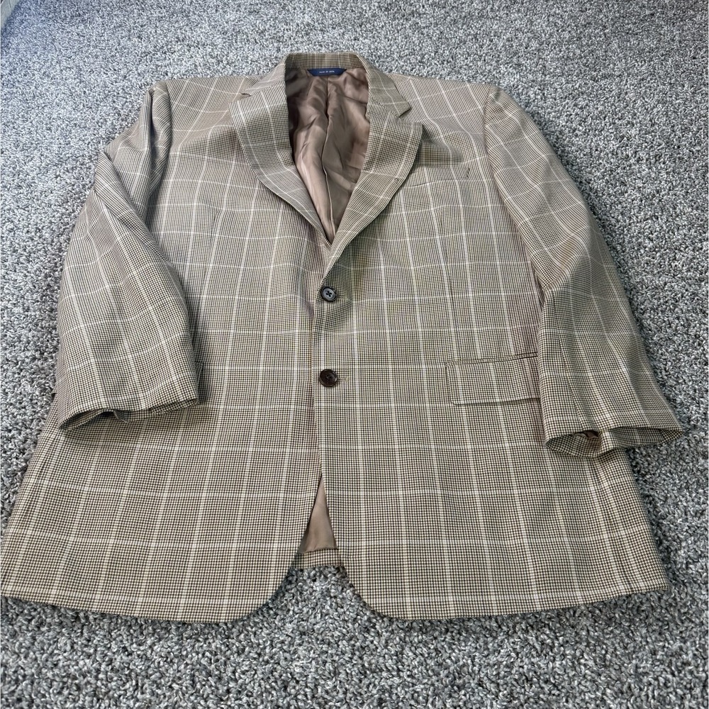 Brooks Brothers 1818 Madison Blazer Men's Size 43 Regular Beige Lanificio Wool